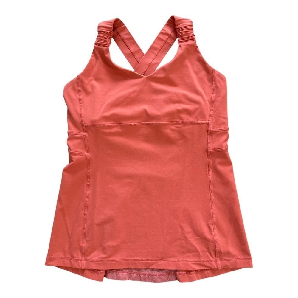 Lululemon Womens Workout Tank Top Cross Back Pink Exercise Athletic M